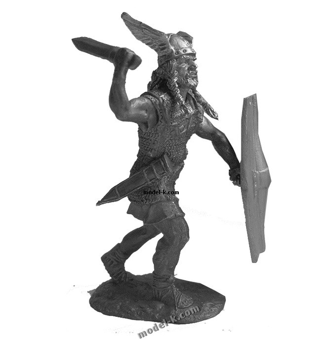 54mm tin toy sculpture of Viking warrior