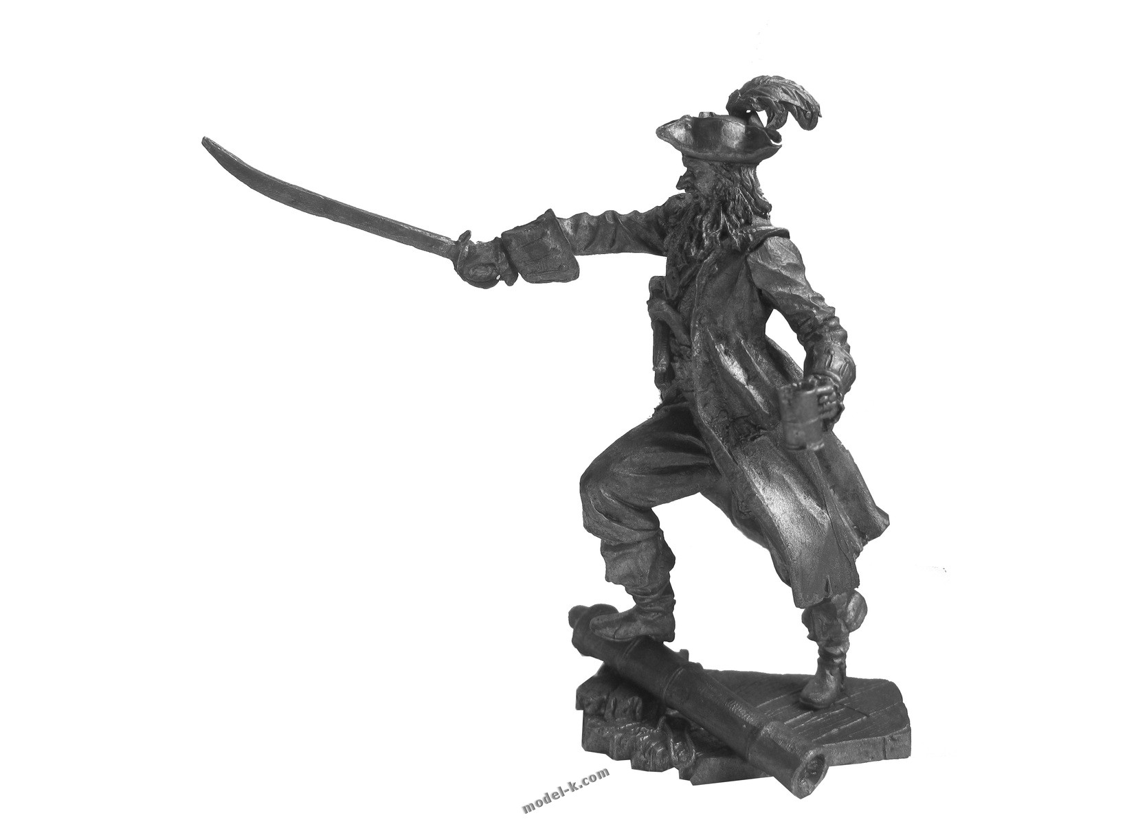 Metal Sculpture tin 75mm LA15 Black Beard Pirate Buccaneer 