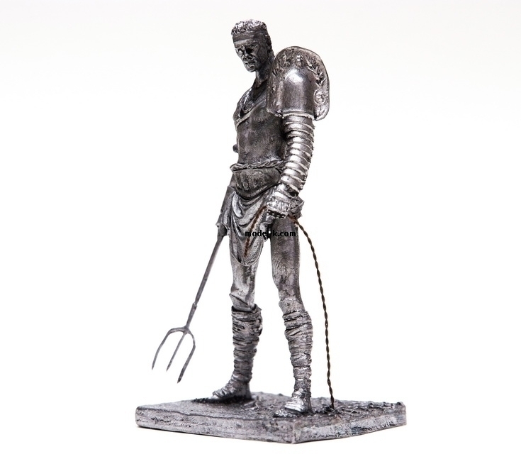 tin 75mm LA57 Roman Gladiator RETIARIUS Metal Figurines 